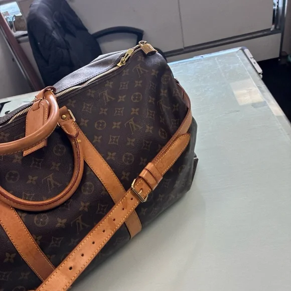 Rare Louis Vuitton Monogram Keepall Bandouliere 60 Boston bag M41422 PVC Brown - Picture 10 of 16